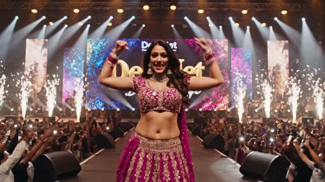 Pink lehenga, twin fountains — Desi Lifestyle concert clip 31