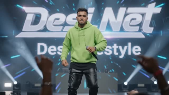 Green hoodie, hands up — Desi Lifestyle concert clip 48